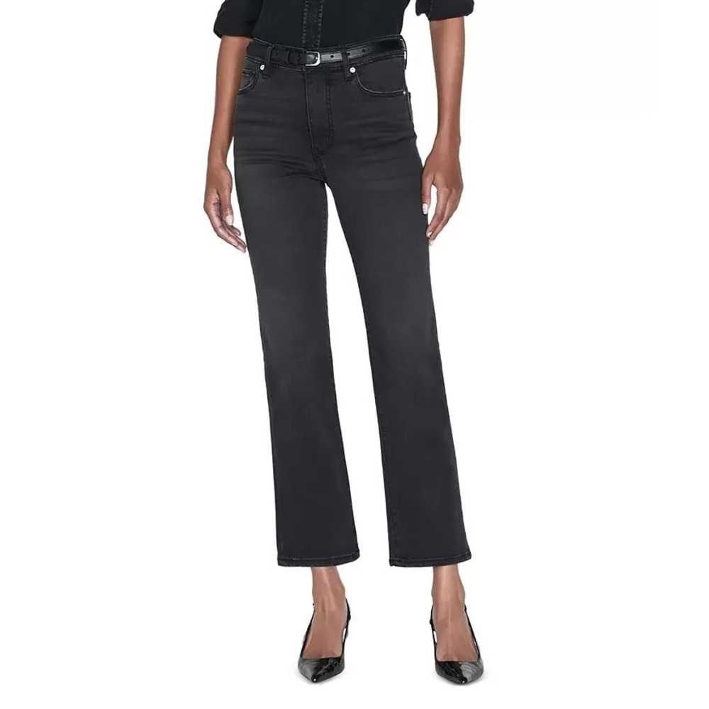 FRAME Le Sleek Straight‎ Jeans Black Kerry Wash High Rise Preppy Denim Women 26